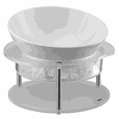 Capacity 600 ml + stand for cooling  porcelain, stainless steel  D=26.6, H=14.6 cm  white, metal.