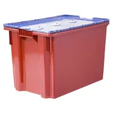 Ящик для продуктов сплошной с крышкой (от -18 до +50°C) полиэтилен 75л ,H=41,5,L=60,B=40см красный,с