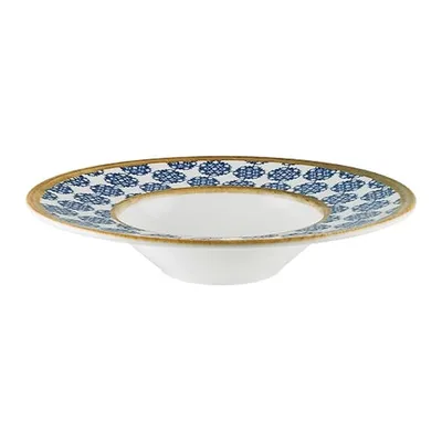 Тарелка для пасты «Калиф Лотус» фарфор 400мл D=28см белый,синий, изображение 2