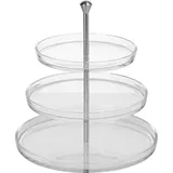 3-tier shelf for dessert “Palladio” d=22,27,32cm glass,plastic ,H=38cm transparent.