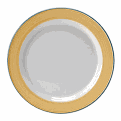 Plate “Rio Yellow” small  porcelain  D=230, H=18mm  white, yellow.