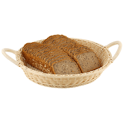 Корзина для хлеба плетеная полипроп. D=46,H=7см бежев.