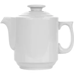 Coffee pot “Prague” with lid  porcelain 400ml D=9,H=13,L=15cm white