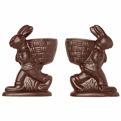 Mold for chocolate “Rabbit with basket”  polycarbonate , L=14.1, B=10.9cm