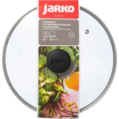 Крышка стекло,пластик D=24см прозр.,черный, изображение 2