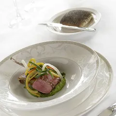 Тарелка «Антуанетт» мелкая фарфор D=255,H=25мм белый,олив., изображение 3