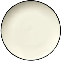 Тарелка «Де» №1 фарфор D=24см кремов.,черный