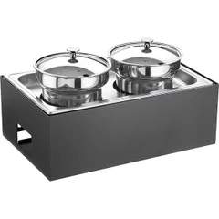 Food warmer with 2 containers  stainless steel  D=22cm