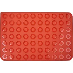Лист конд. для 70 пирожных макарон силикон ,L=58,5,B=38,6см красный