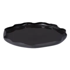 Тарелка «Вейв» с бортом фарфор D=180,H=12мм черный, изображение 2