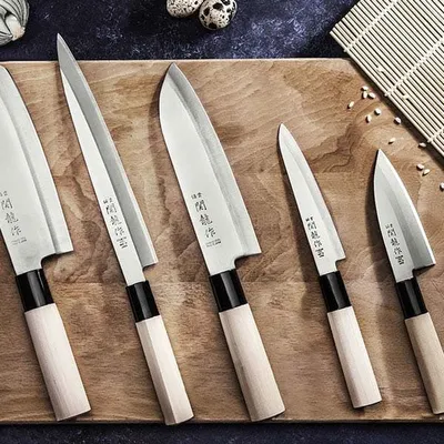 Нож кухонный «Киото» односторонняя заточка сталь нерж.,дерево ,L=215/105,B=37мм, изображение 4