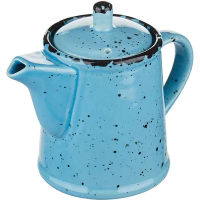 Чайник заварочный фарфор 0,5л D=10,5,H=14,5см голуб.,коричнев., изображение 2