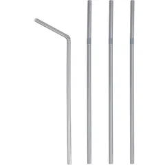 Трубочки со сгибом[1000шт] полипроп. D=5,L=210мм серебрист.