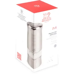 Мельница для соли «Зели» электрическая (батарейки) пластик,сталь нерж. ,H=14см серебрист., изображение 4