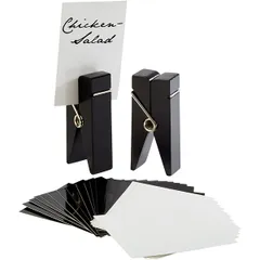 Card holder “Clothespin” cards 15/15 black/white[2pcs] wood ,L=10,B=4cm black