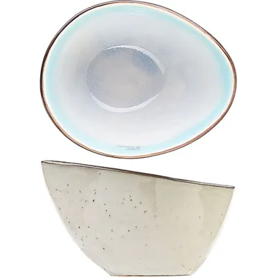 Салатник «Малибу» керамика 150мл ,H=60,L=100,B=75мм белый,бирюз., изображение 2