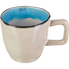 Tea cup “Malibu”  ceramics  240ml  D=85, H=80mm  beige, turquoise.