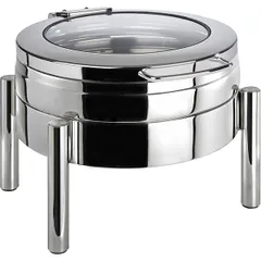 Round food warmer with two-piece lid  stainless steel, glass  6 l , H=33, L=44, B=54 cm