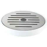 Подставка под стакан каплесборная сталь нерж.,пластик D=95,H=15мм белый