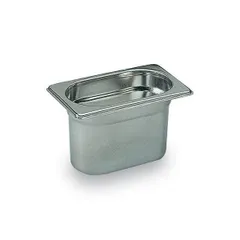 Gastronorm container (1/9)  stainless steel , H=7, L=17, B=11cm  metallic.