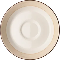 Блюдце «Чино» фарфор D=150,H=17мм белый,бежев.