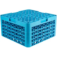 Кассета для бокалов 36 ячеек max=74*74,Hmax=241мм полипроп. ,H=26,7,L=50,B=50см голуб., изображение 2