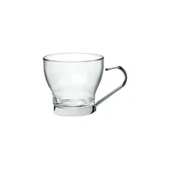 Чашка кофейная «Осло» стекло,металл 100мл D=67,H=62мм прозр.