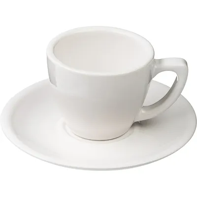 Чашка кофейная «Пур-Амор» фарфор 80мл D=66/40,H=55,L=90мм белый, изображение 4