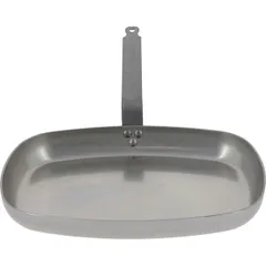 Rectangular frying pan  white steel , H=5, L=39, B=26cm  gray