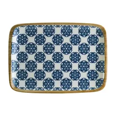 Блюдо сервировочное «Калиф Лотус» прямоугольное фарфор ,L=23,B=16см белый,синий