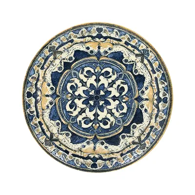 Блюдо «Блум Гранада» фарфор D=31,H=3см синий,желт.