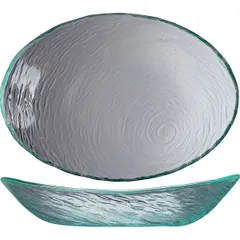 Salad bowl "Scape glass" oval  glass  L=30cm  clear.