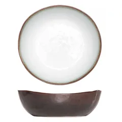 Салатник «Плато» керамика D=198,H=60мм белый,коричнев.