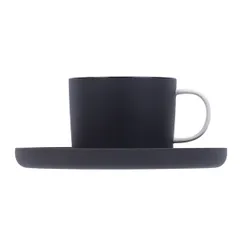 Чашка кофейная «Вейв» фарфор 140мл D=70/60,H=57,L=95мм черный, изображение 2