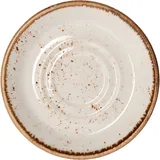 Блюдце «Крафт Вайт» фарфор D=145/60,H=17мм белый,коричнев.