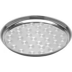 Round tray  stainless steel  D=40cm  silver.