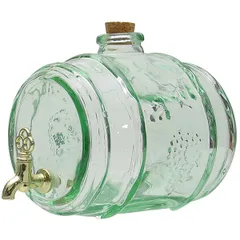 Jar-container with tap with stopper “Barrel”  glass  2 l , H = 17 cm