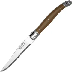 Нож для стейка сталь нерж.,пластик ,L=110/225,B=15мм св.корич.