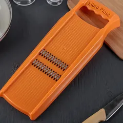 Терка для корейской моркови пластик,металл ,H=2,L=33,B=12см оранжев., изображение 3