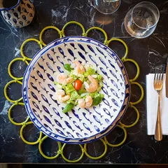 Тарелка «Талассиос» мелкая керамика D=240,H=35мм бежев.,синий, изображение 3