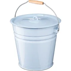 Bucket with lid  enameled steel  12 l  D=29, H=28 cm  blue.