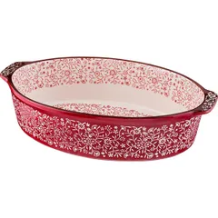 Oval dish for baking and baking ceramics ,H=80,L=325,B=220mm red