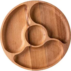 Менажница 4 секции бук D=250,H=25мм св. дерево, изображение 2