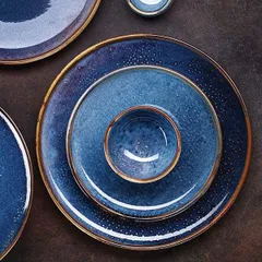 Тарелка «Ирис» фарфор D=290,H=27мм голуб.,коричнев., изображение 4