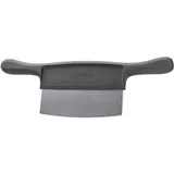 Скребок для разделочных досок с 2 ручками пластик,сталь нерж. ,H=20,L=365/170,B=120мм черный,металли