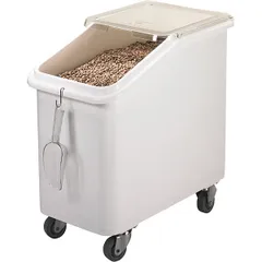 Контейнер для сыпучих продуктов на колесах поликарбонат 102л ,H=71,L=75,B=42см белый