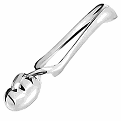 Snail tongs silver plated ,L=17cm