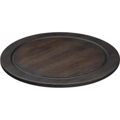 Доска для подачи круглая с выемкой дуб D=25,H=1см тем.дерево, изображение 2