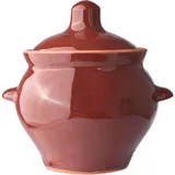 Roast pot with handles “No. 5”  ceramics  0.5 l  D=95, H=115mm  dark brown.