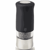 Мельница для перца «Зефир» электрическая (батарейки) пластик,сталь нерж. D=54,H=140мм прозр.,черный